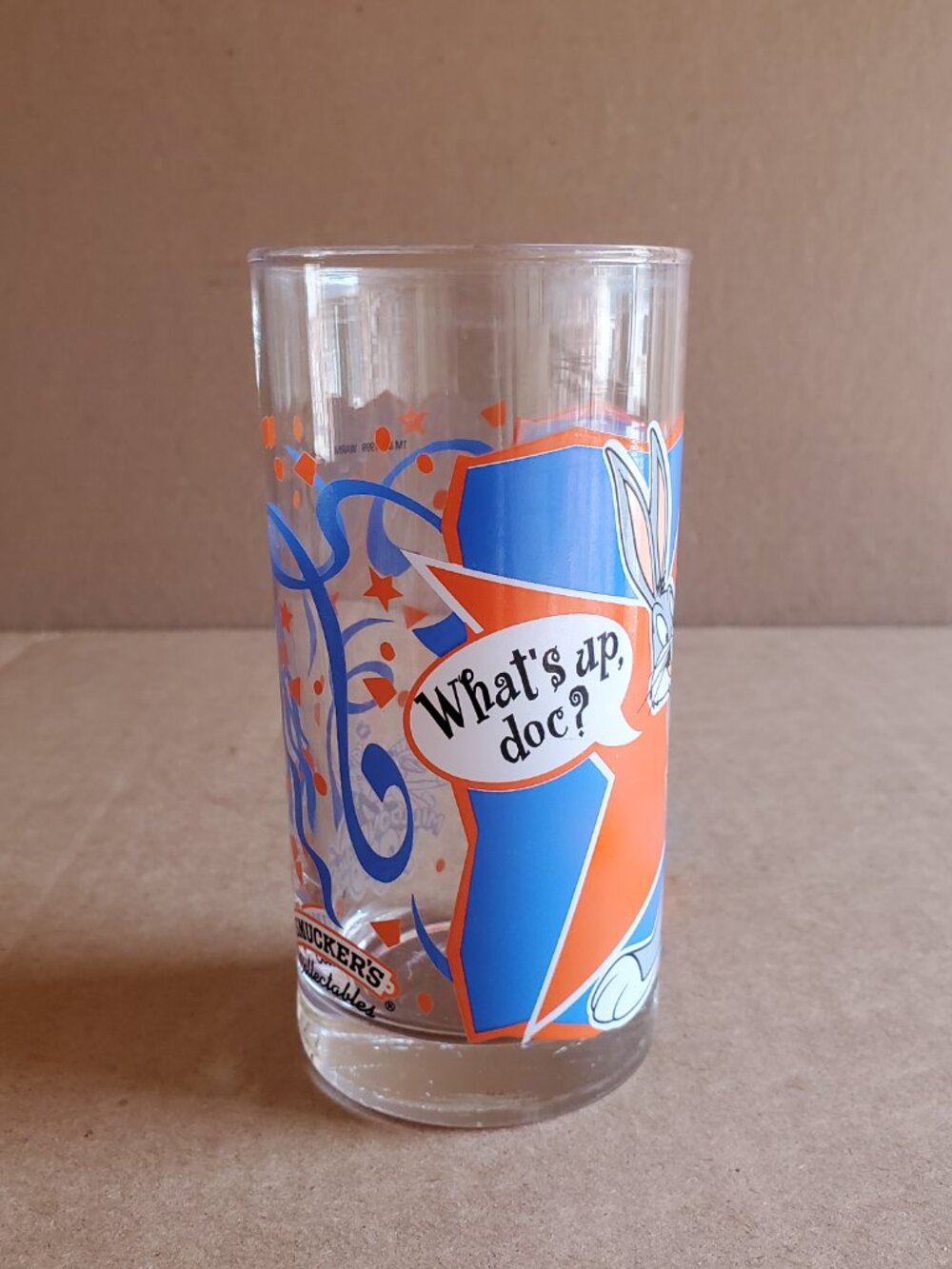 VTG Y2K Bugs Bunny Cartoon Smuckers Glass Looney Tunes What's Up Doc Tumbler Cup